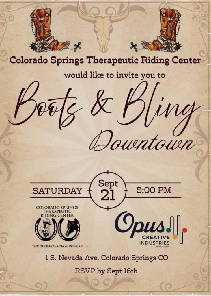 Join us for a night of great food, live and silent auctions, and stories of inspiration. Hosted at Opus Creative Industries by the Colorado Springs Therapeutic Riding Center. 