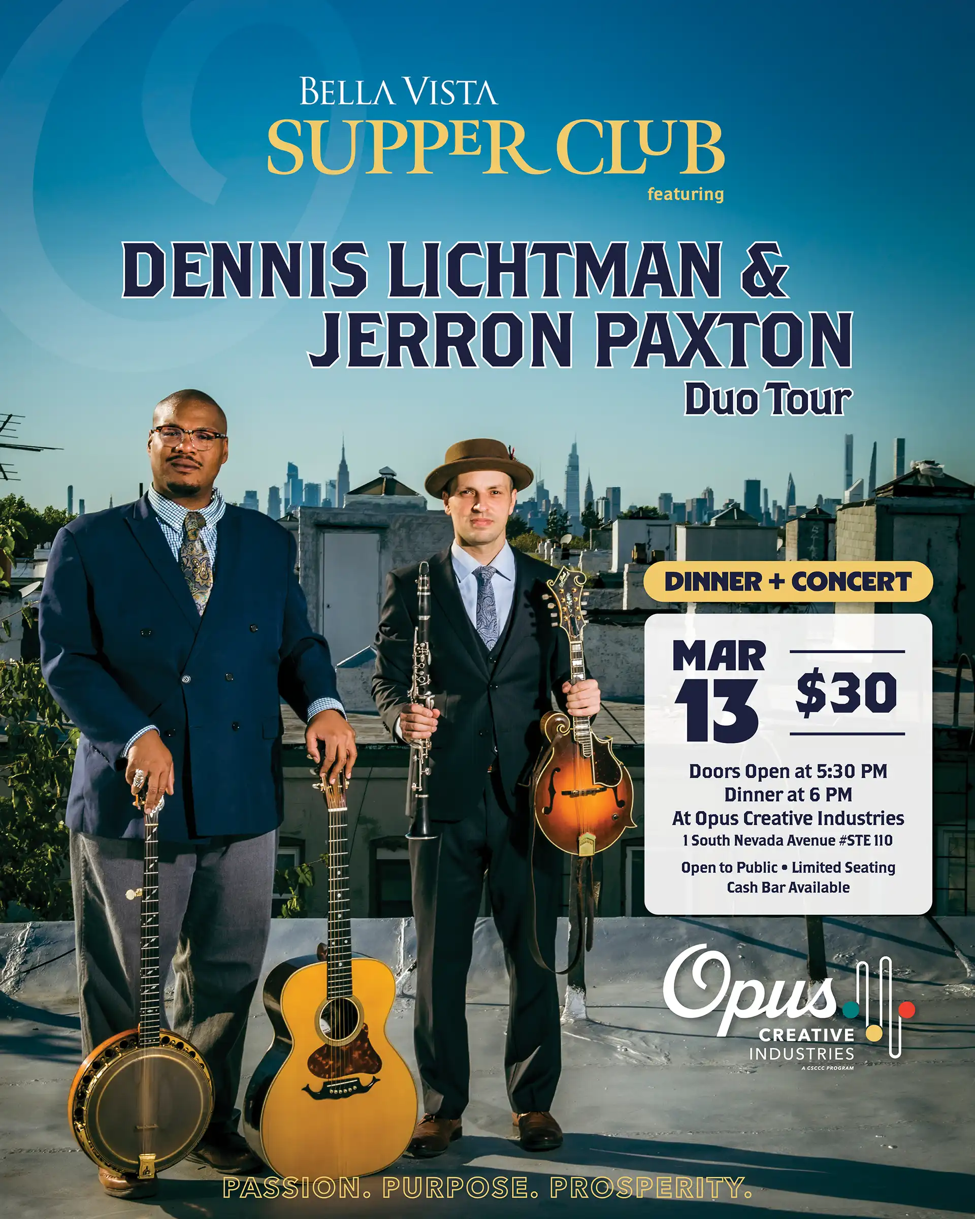 Supper Club Featuring Dennis Lichtman & Jerron Paxton Duo Tour